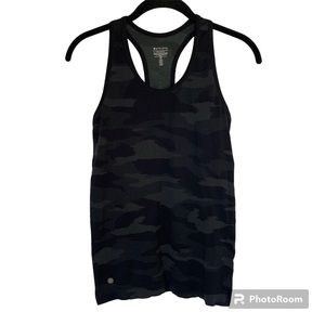 Athleta Womens XS Black Gray Camouflage Active Workout Racerback Tank Top